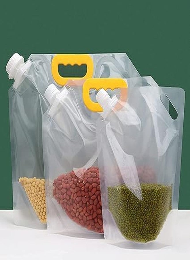 SYPM 5Pcs (1.5L) Reusable Grain Moisture Proof Sealed Bag Grain Storage Tank, Grain Rice Food Storage Bag Stand Up Pouch Bags With Portable Handle For Long Term Food Storage Container) - Image 2
